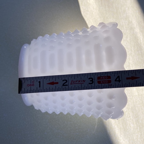 Vintage Fire king oven ware small milk glass hobnail dish A12 - Picture 11 of 12